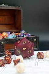 Dark Red DnD Dice Candle: Dragon's Blood w/ D20 inside